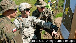 Amerikanska 173:de luftburna brigaden utbildar polska armén 2014. 