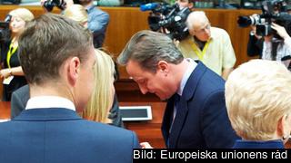 Storbritanniens avgående premiärminister David Cameron under tisdagens EU-toppmöte. Arkivbild.