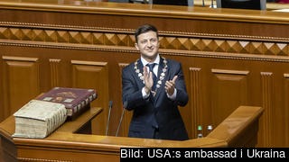Den 20 maj 2019 när Ukrainas nya president Volodymyr Zelensky tillträde som statschef.