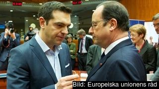 Alexis Tsipras i samtal med François Hollande. Arkivbild. Alexis Tsipras i samtal med François Hollande. Arkivbild.