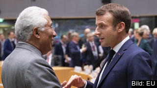 Portugals premiärminister Antonio Costa och Frankrikes president Emmanuel Macron. Arkivbild