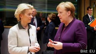 EU-kommissionens ordförande Ursula von der Leyen i samtal med den tyska förbundskanslern Angela Merkel. Arkivbild. EU-kommissionens ordförande Ursula von der Leyen i samtal med den tyska förbundskanslern Angela Merkel. Arkivbild.