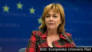 Arkivbild. Justitieminister Beatrice Ask (M). Snart kan upphovsrätten för inspelad musik förlängas från 50 år till 70 år.