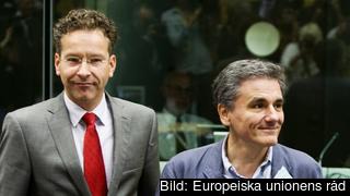 Eurogruppens ordförande Jeroen Dijsselbloem och Greklands finansminister Euklides Tsakalotos. Eurogruppens ordförande Jeroen Dijsselbloem och Greklands finansminister Euklides Tsakalotos.