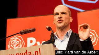 Socialdemokraten Diederik Samson har under de senaste veckorna gått starkt fram i den nederländska valrörelsen,