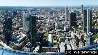 Finanskvarteren i tyska Frankfurt där såväl många storbanker som Europeiska centralbanken har kontor. Arkivbild.