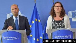 Itaiens inrikesminister Angelino Alfano och EU-kommissionär Cecilia Malmström.