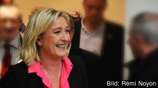 Partiledaren för franska Nationella fronten tillika EU-parlamentarikern Marine Le Pen. Arkivbild.
