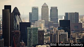 Londons finansdistrikt City där Liborräntan sätts.