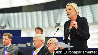 EU-parlamentarikern likaledes partiledaren för franska nationalistiska Front National, Marine Le Pen, är en av dem som Sverigedemokraterna kan komma att samarbeta med om de kommer in EU-parlamentet 2014. Arkivbild. EU-parlamentarikern likaledes partiledaren för franska nationalistiska Front National, Marine Le Pen, är en av dem som Sverigedemokraterna kan komma att samarbeta med om de kommer in EU-parlamentet 2014. Arkivbild.