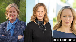 Europaparlamentariker Karin Karlsbro (L), partisekreterare Juno Blom (L) och Cecilia Elving (L) ordförande Liberala Kvinnor. Europaparlamentariker Karin Karlsbro (L), partisekreterare Juno Blom (L) och Cecilia Elving (L) ordförande Liberala Kvinnor.