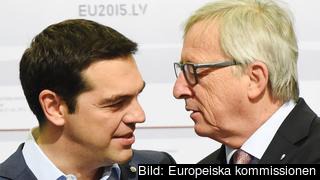 Greklands premiärminister Alexis Tsipras och EU-kommissionens ordförande Jean-Claude Juncker. Arkivbild. Greklands premiärminister Alexis Tsipras och EU-kommissionens ordförande Jean-Claude Juncker. Arkivbild.