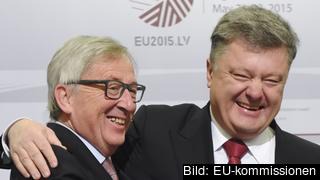 EU-kommissionens ordförande Jean-Claude Juncker och Ukrainas president Petro Porosjenko. Arkivbild.