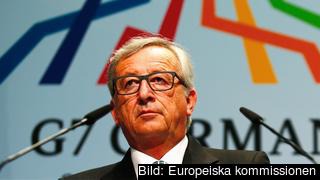EU-kommissionens ordförande Jean-Claude Juncker vid lördagens presskonferens.
