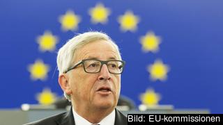 EU-kommissionens ordförande Jean-Claude Juncker under onsdagens tal. EU-kommissionens ordförande Jean-Claude Juncker under onsdagens tal.
