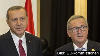 Turkiets president Recep Tayyip Erdoğan och EU-kommissionens ordförande Jean-Claude Juncker. Arkivbild. Turkiets president Recep Tayyip Erdoğan och EU-kommissionens ordförande Jean-Claude Juncker. Arkivbild.