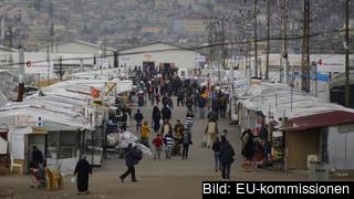 Flyktingläger utanför turkiska  Gaziantep. Sammanlagt beräknas över tre miljoner flyktingar bo i Turkiet. Arkivbild.