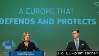EU-kommissionärer Federica Mogherini och Jyrki Katainen. EU-kommissionärer Federica Mogherini och Jyrki Katainen.