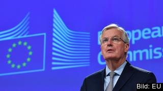 EU:s brexitförhandlare Michel Barnier. Britternas motsvarighet David Davis deltog till skillnad från tidigare inte i brexitförhandlingarna i Bryssel. Arkivbild.