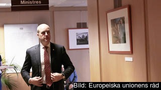Statsminister Fredrik Reinfeldt (M) på väg för att diskutera med sina europeiska kollegor i Bryssel. Arkivbild. Statsminister Fredrik Reinfeldt (M) på väg för att diskutera med sina europeiska kollegor i Bryssel. Arkivbild.